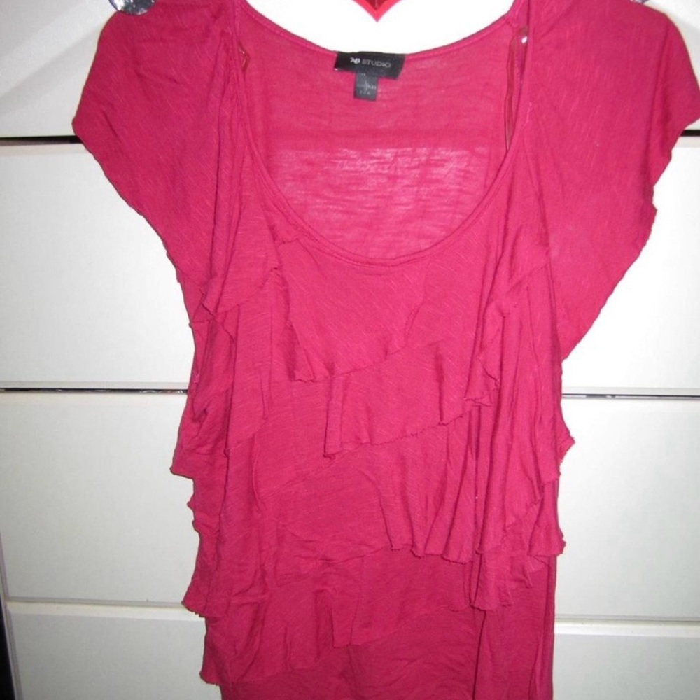 hot pink ruffled top